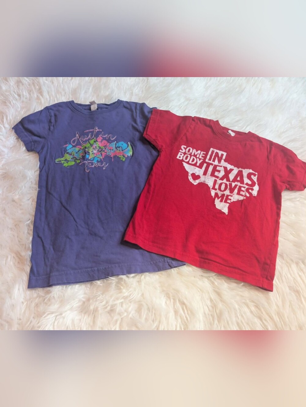 2pc Texas Kids Short Sleeve Graphic Tee - Red "Somebody in Texas Loves Me"